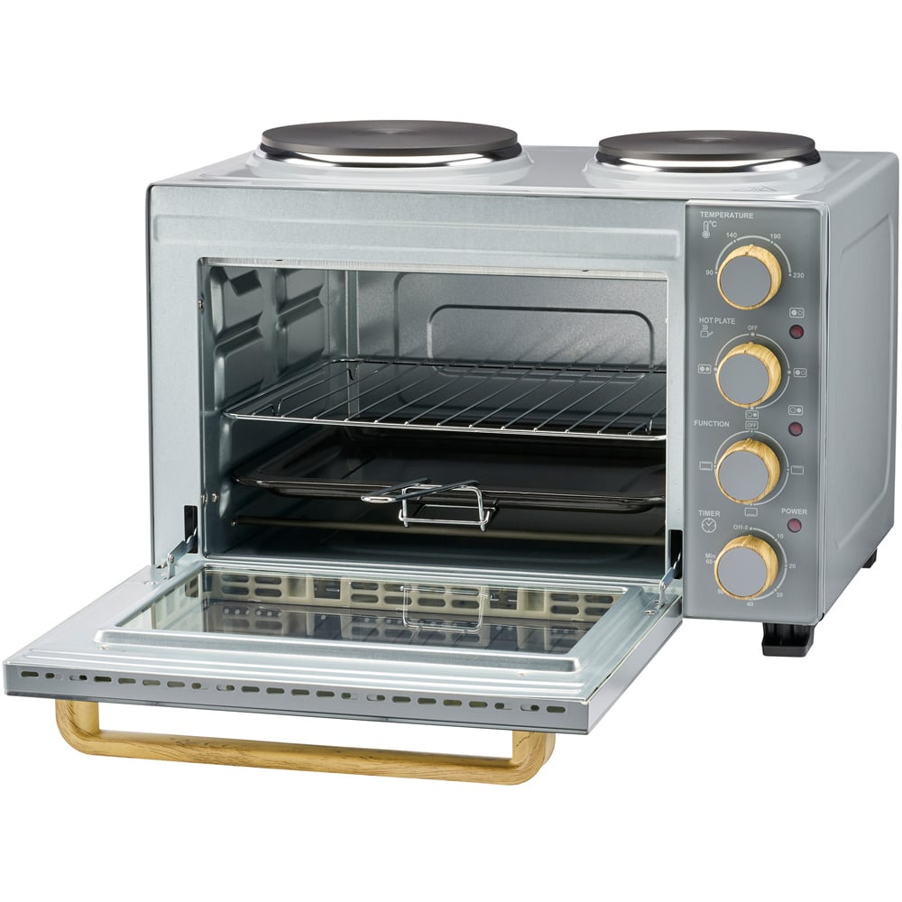 Cooks Professional K436 Nordic Grey Counter Top 28L Mini Oven Grill with Hob Image 4
