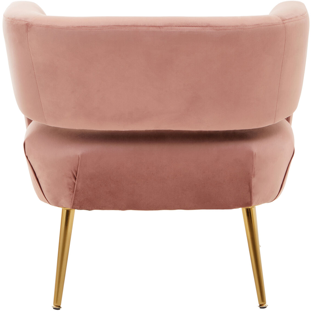 Premier Housewares Larissa Pink Velvet Curved Accent Chair Image 3