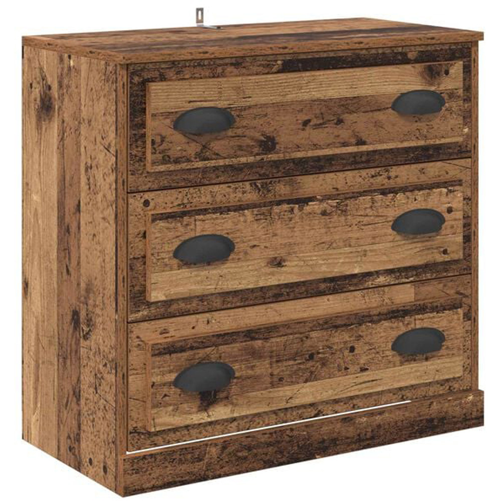 vidaXL 4 Door 3 Drawer Old Wood Modern Sideboard Image 3