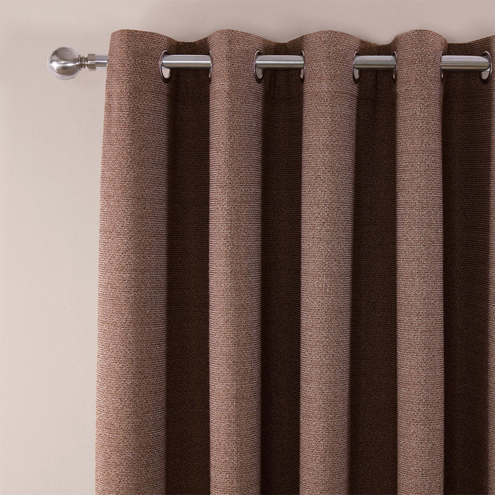 Crofton Eyelet Curtain - Chocolate / 183cm / 168cm Image 3