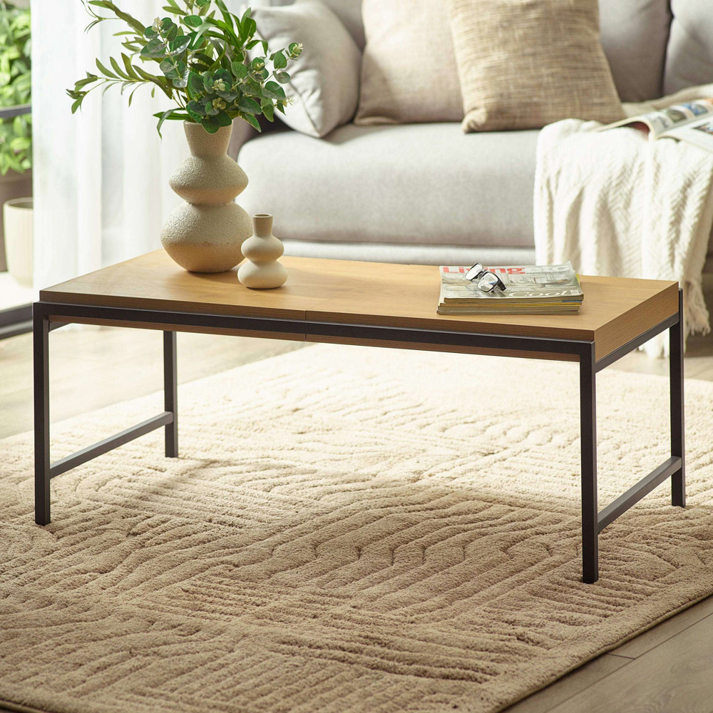 Julian Bowen Reuben Oak Effect Reversible Tray Coffee Table Image 1