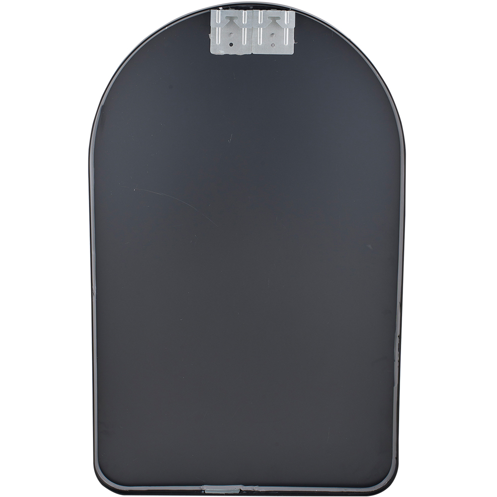 Living and Home Black Arched Aluminium HD Float Glass Bathroom Mirror with Towel Bar 40 x 60cm Image 4