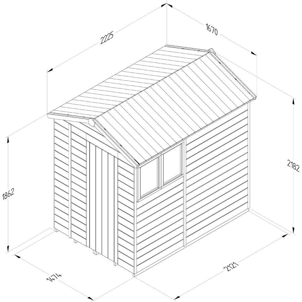 Forest Garden Timberdale 5 x 7ft Opening Apex Shed Image 9
