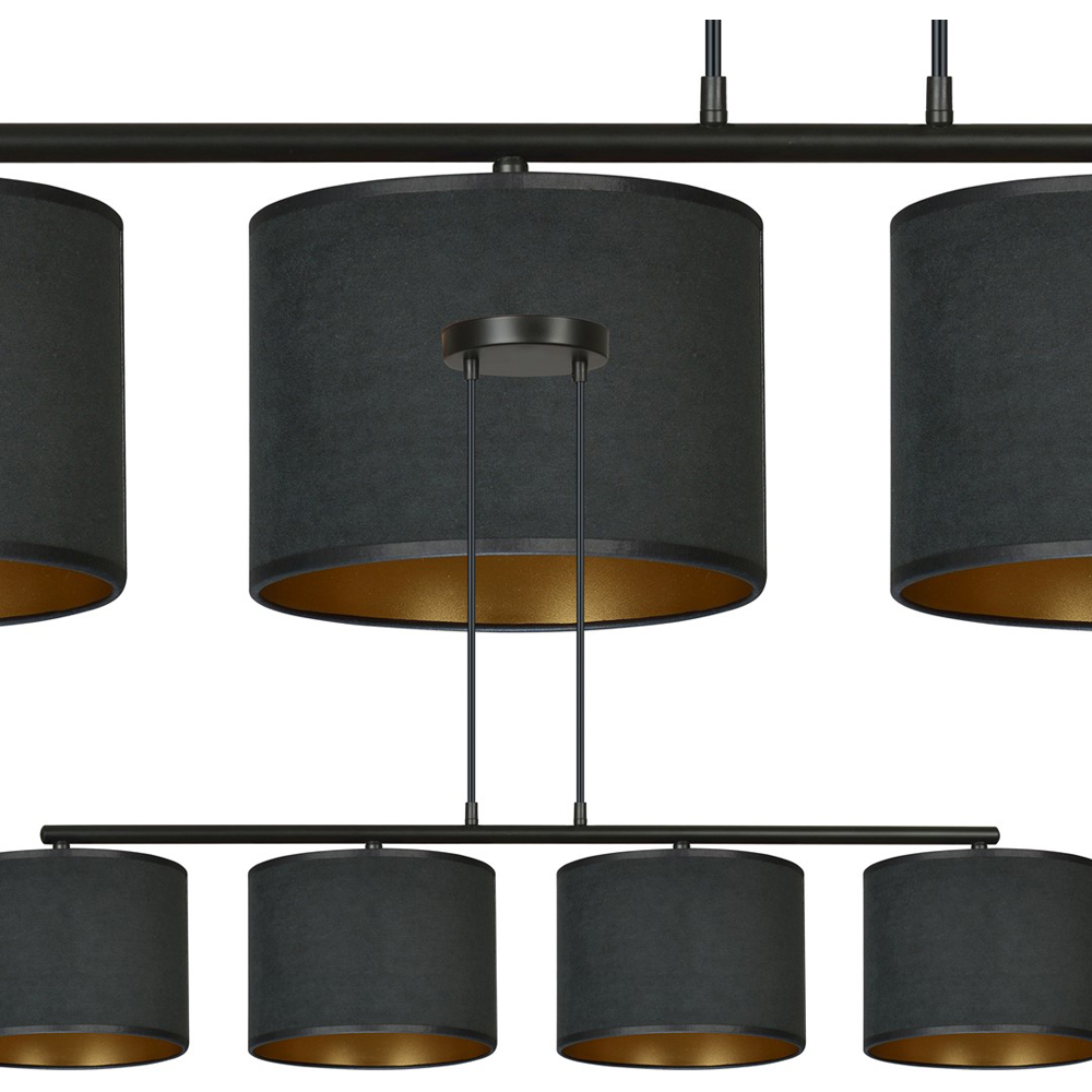 Emibig Hilde 4 Light Black E27 Ceiling Pendant Light Image 3
