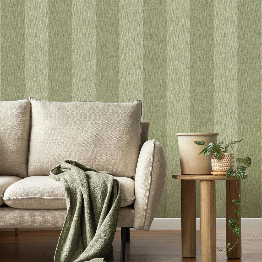 Crown Harris Stripe Green Wallpaper Image 6