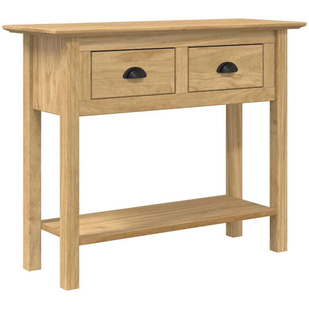 vidaXL Bodo 2 Drawer Single Shelf Honey Brown Console Table Image 2