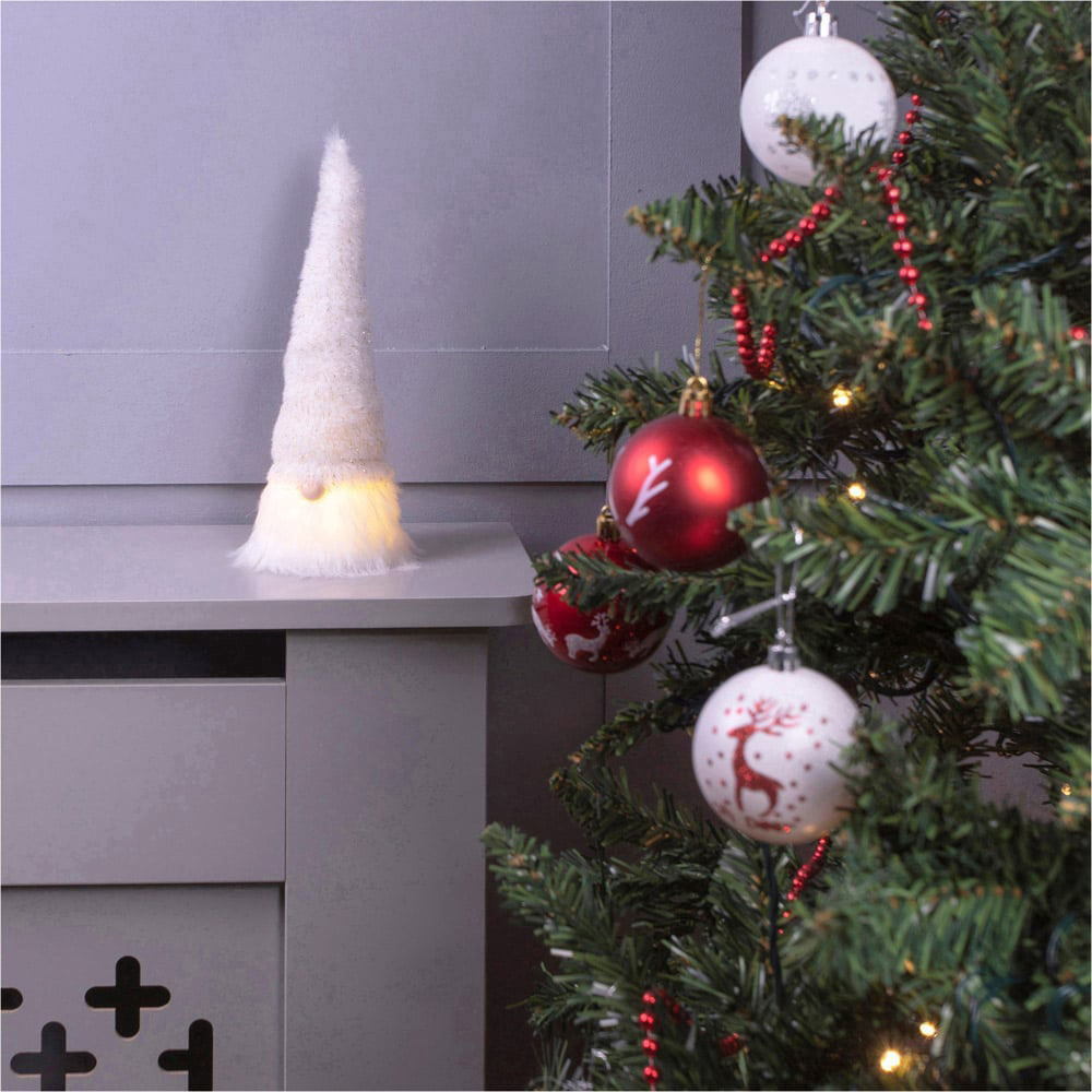 St Helens White Light Up Gonk Christmas Decoration 22cm Image 3
