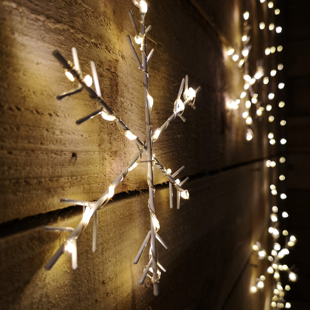 Samuel Alexander 339 Warm White LED Snowflake Silver Pin Wire Curtain Light 1.2 x 1.2m Image 6