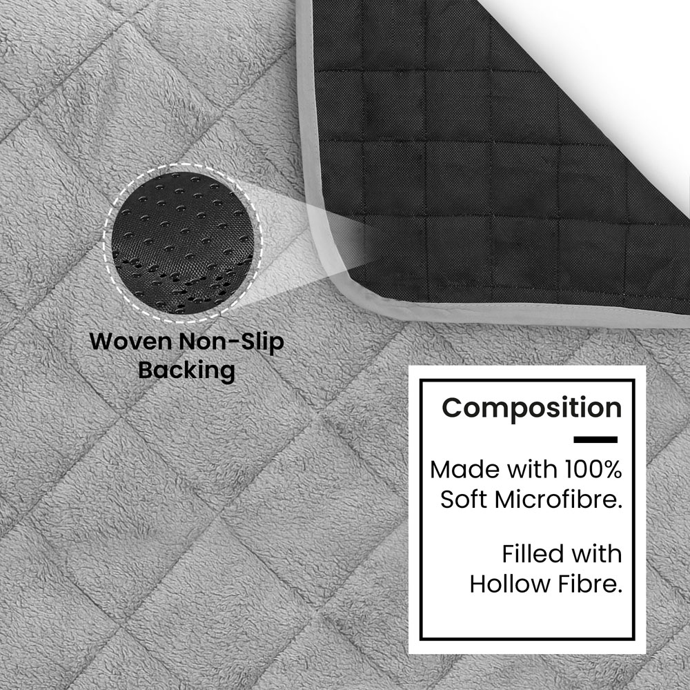 Homerepublic Single Seater Silver Soft Teddy Fabric Water-Repellent Sofa Protector Image 3