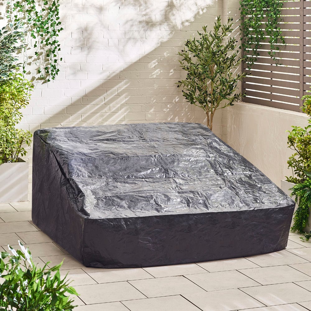 Furniturebox Cancun White Metal 2 Seater Outdoor Lounge Set Image 9