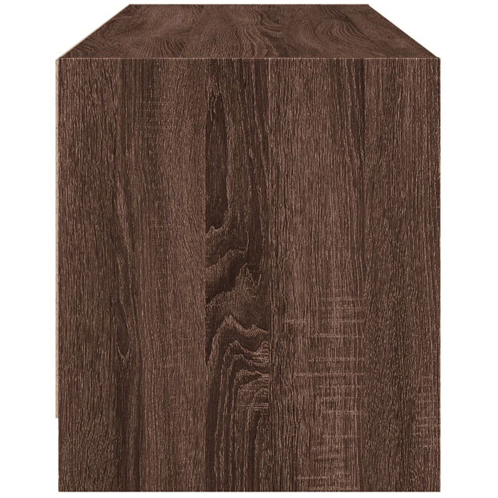 vidaXL 2 Glass Door 2 Shelf Brown Oak TV Cabinet Image 7