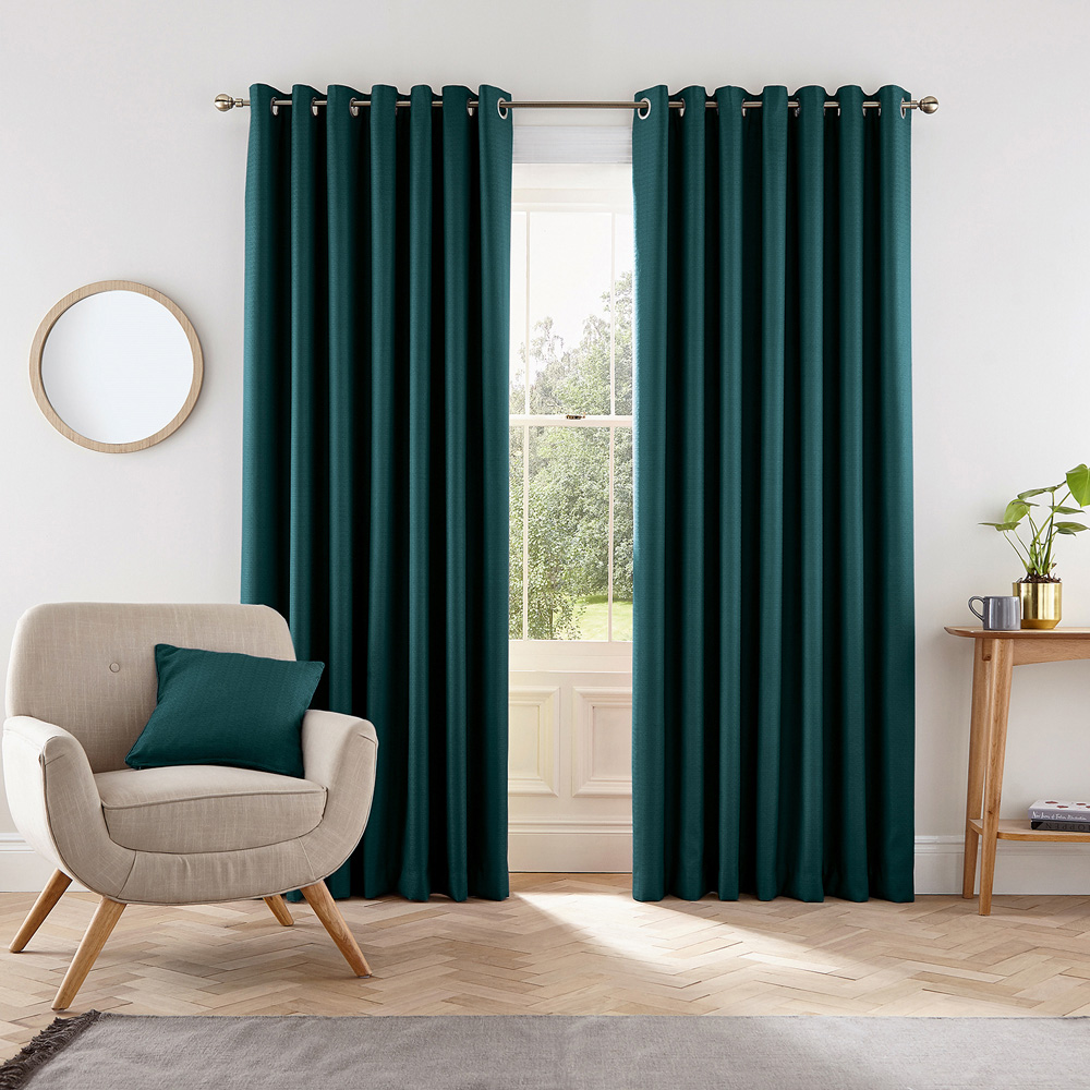 Helena Springfield Eden Lined Teal Curtains 168 x 183cm Image 4