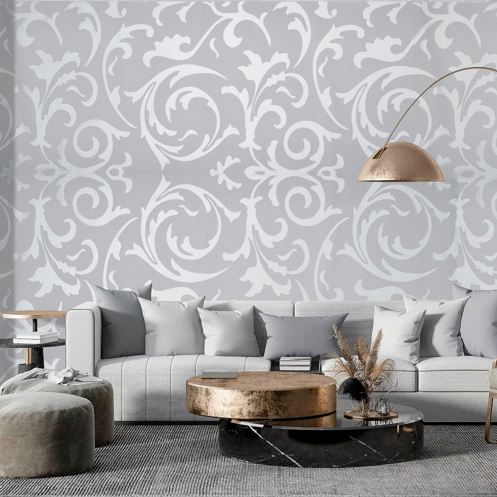 Living and Home Modern Non-Woven Silver Grey Wallpaper Image 2
