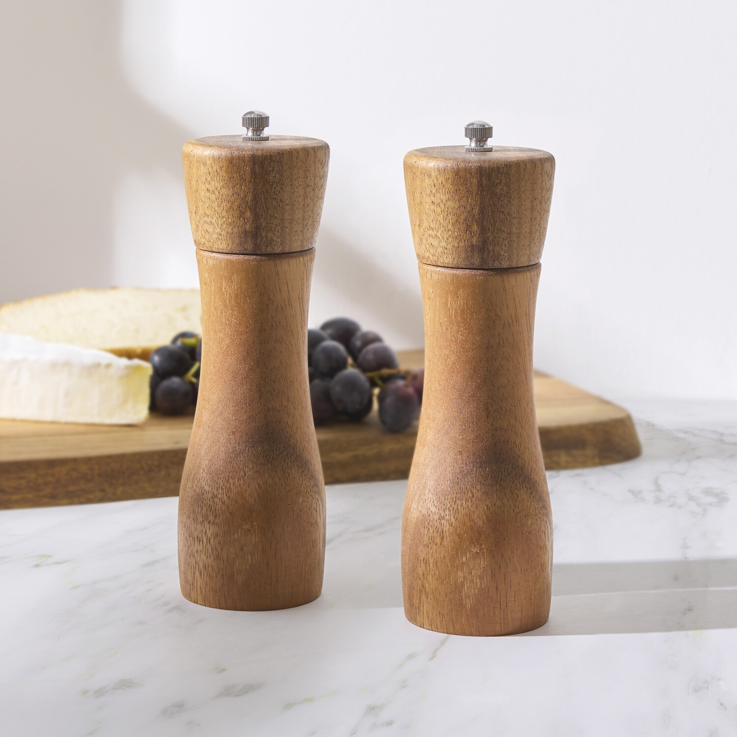 Acacia Salt and Pepper Mill Set Natural Image 2