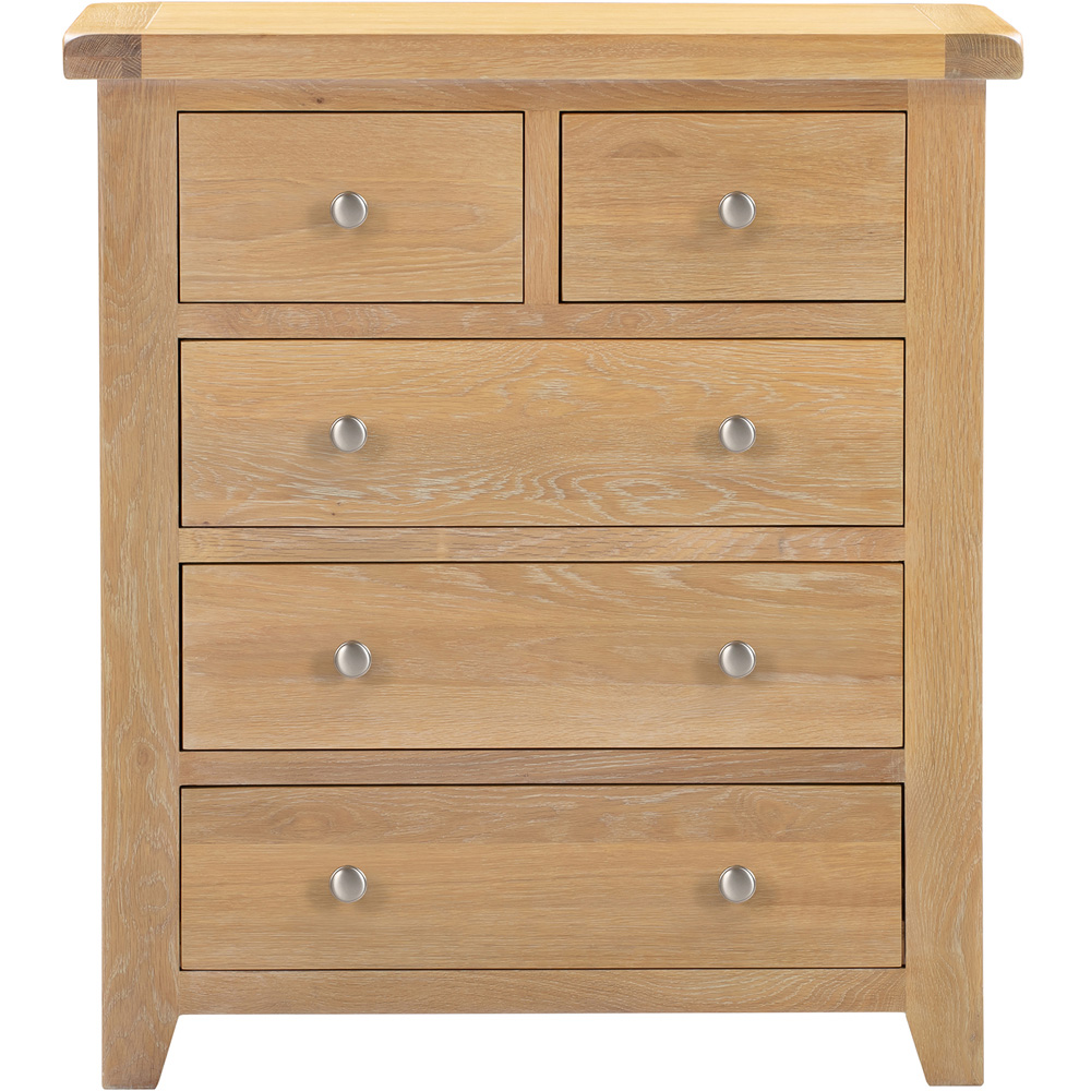 Seconique Windsor 5 Drawer Natural Oak Storage Chest Image 3