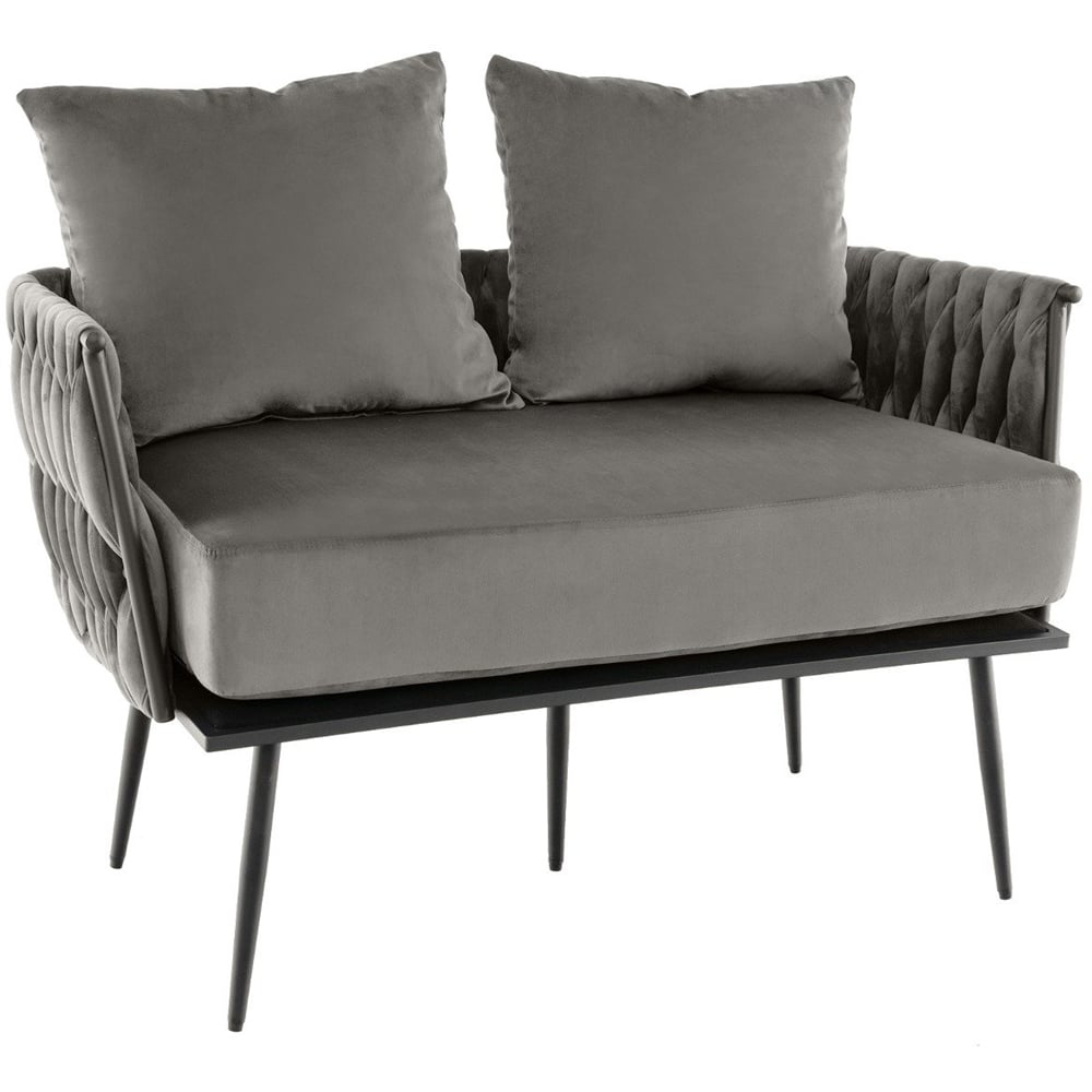 Costway 2 Seater Grey Loveseat Sofa Image 2