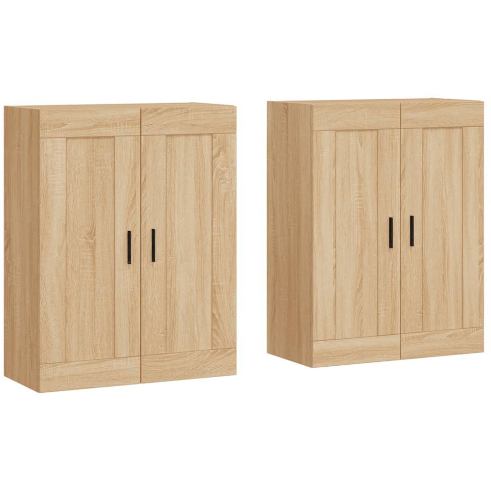 vidaXL 2 Door Sonoma Oak Wall Mounted Cabinet Set of 2 Image 2