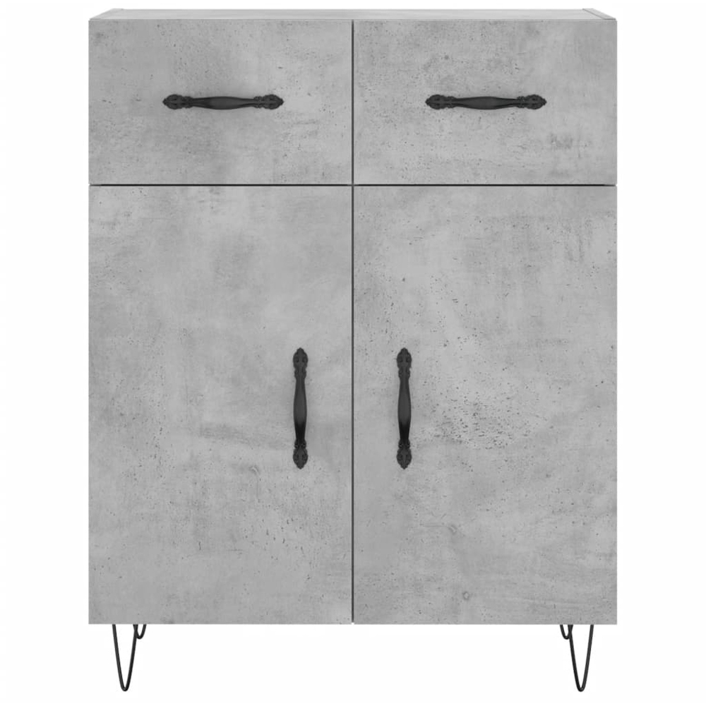 vidaXL 2 Door 2 Drawer 3 Shelf Concrete Grey Highboard with Metal Legs Image 8