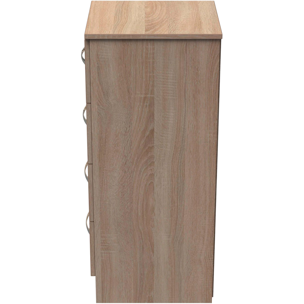 Crowndale Avin 4 Drawer Bardolino Oak Bedside Cabinet Image 4