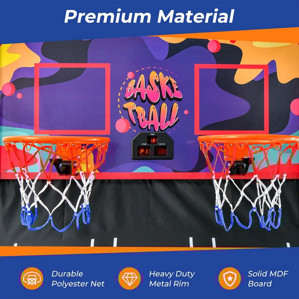 Costway Purple Foldable Basketball Arcade Game Image 7