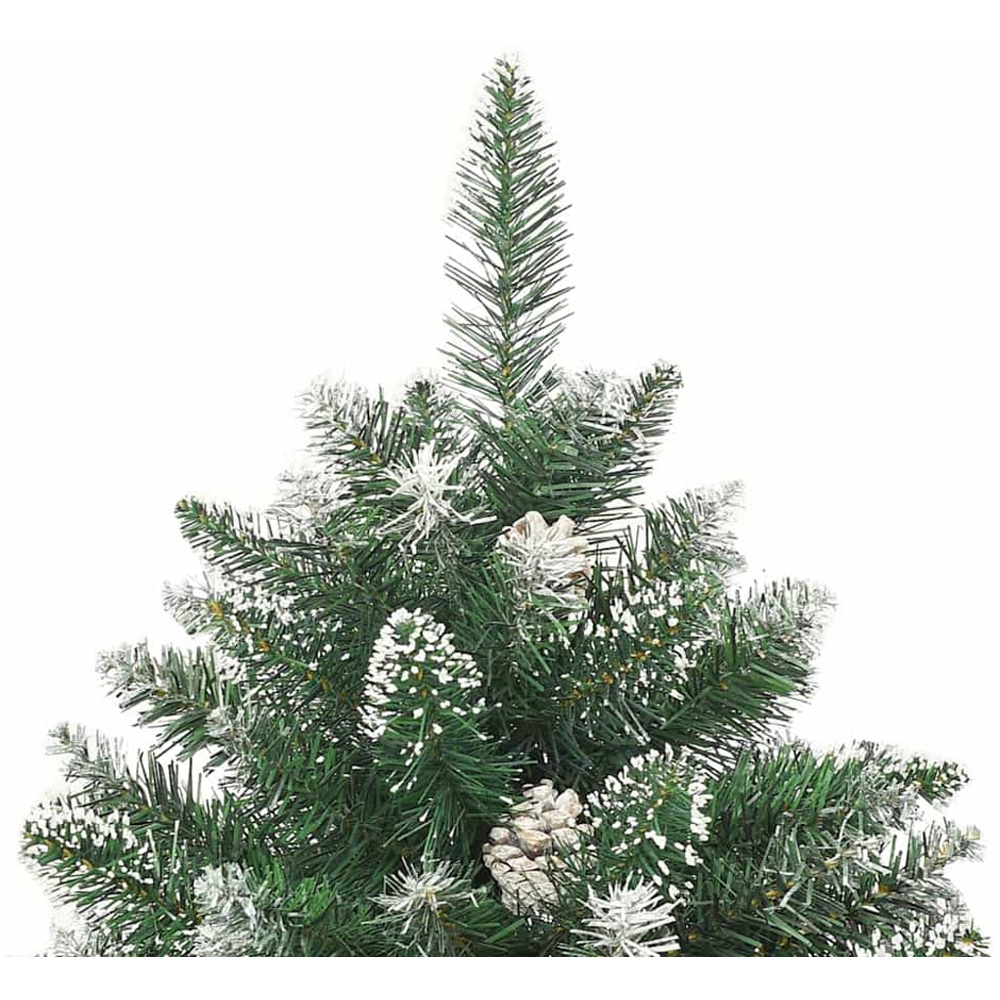 vidaXL Pre-Lit Pink Baubles Green Artificial Snow Tipped Christmas Tree 5ft Image 7