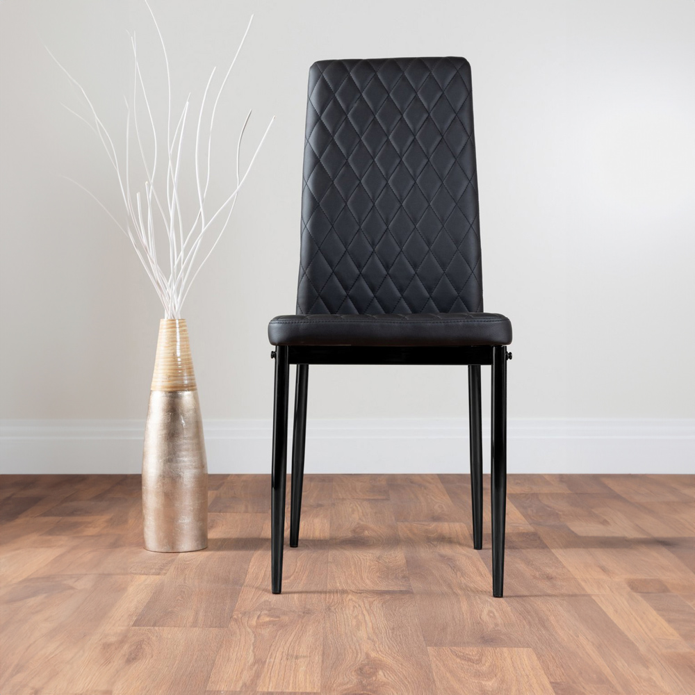 Furniturebox Fira Valera Wood Effect 6 Seater Round Dining Set Brown and Black Image 3