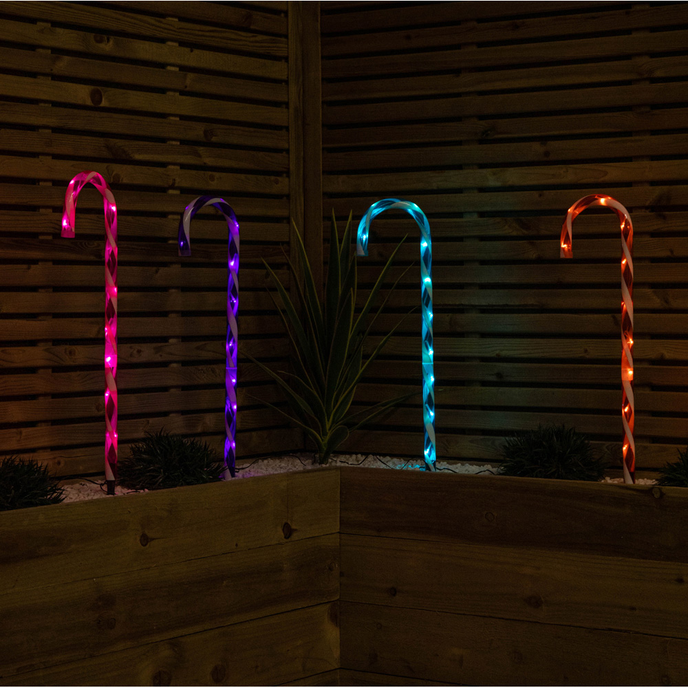 Samuel Alexander 4 Pack LED Christmas Candy Cane Garden Path Light Image 6