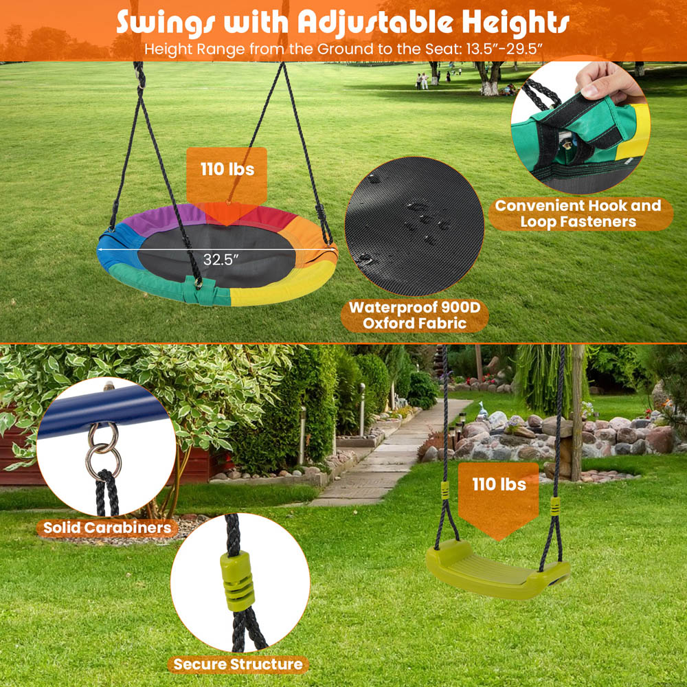 Costway 4 in 1 Swing and Slide Playset with Basketball Hoop Image 8