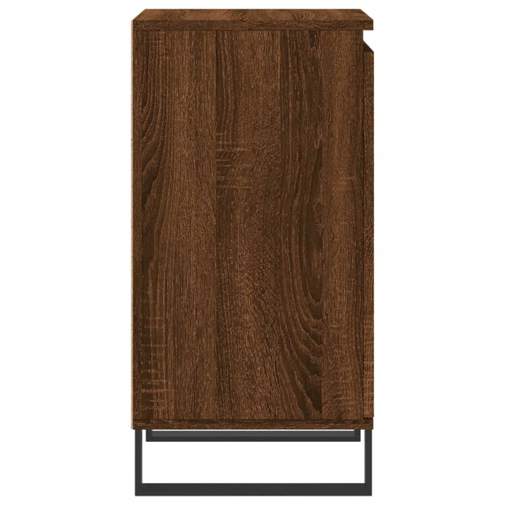 vidaXL Single Door Brown Oak Sideboard Set of 2 Image 8