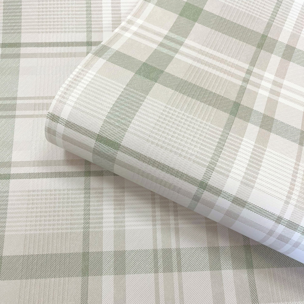 Holden Decor Kirkham Check Green Wallpaper Image 2