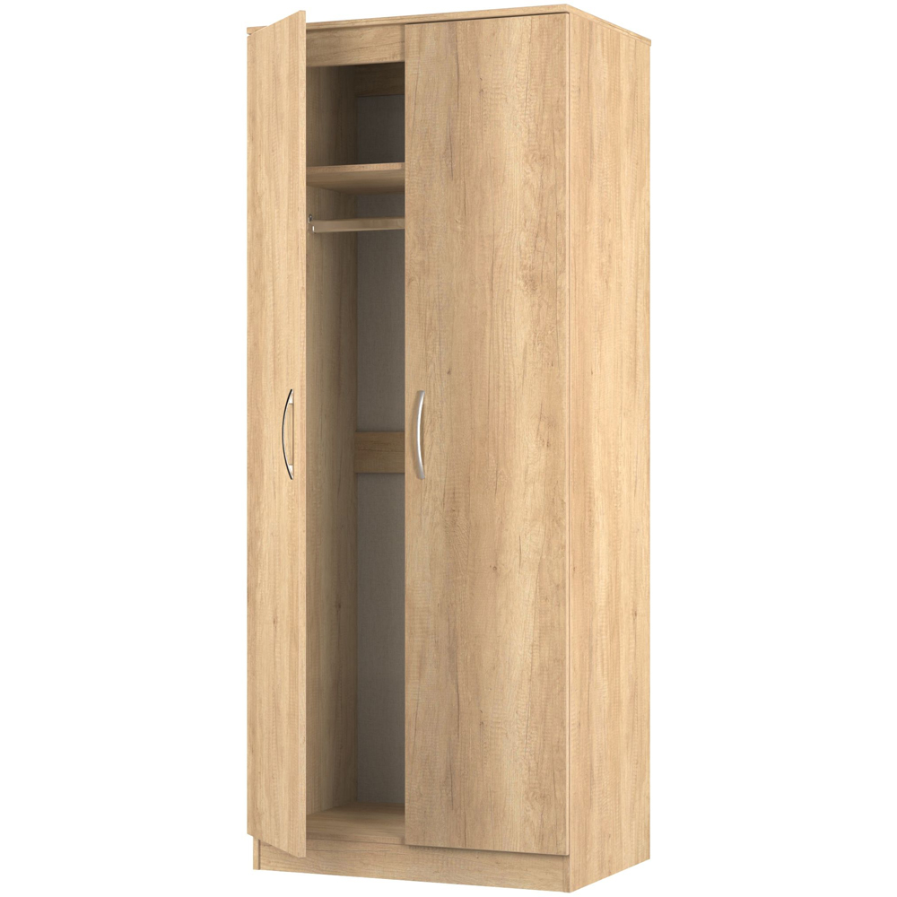 Crowndale Avon 2 Door Nebraska Oak Wardrobe Ready Assembled Image 6