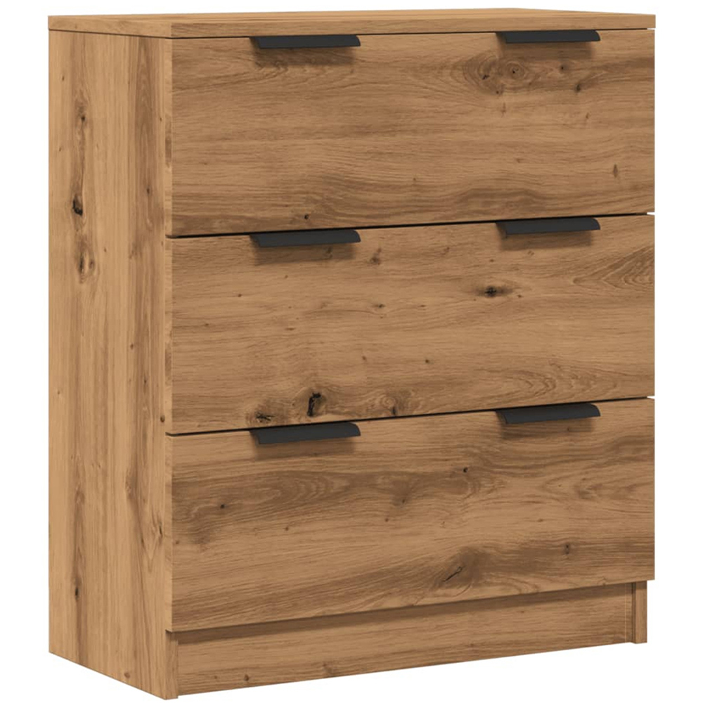 vidaXL 3 Drawer Artisan Oak Sideboard Image 2