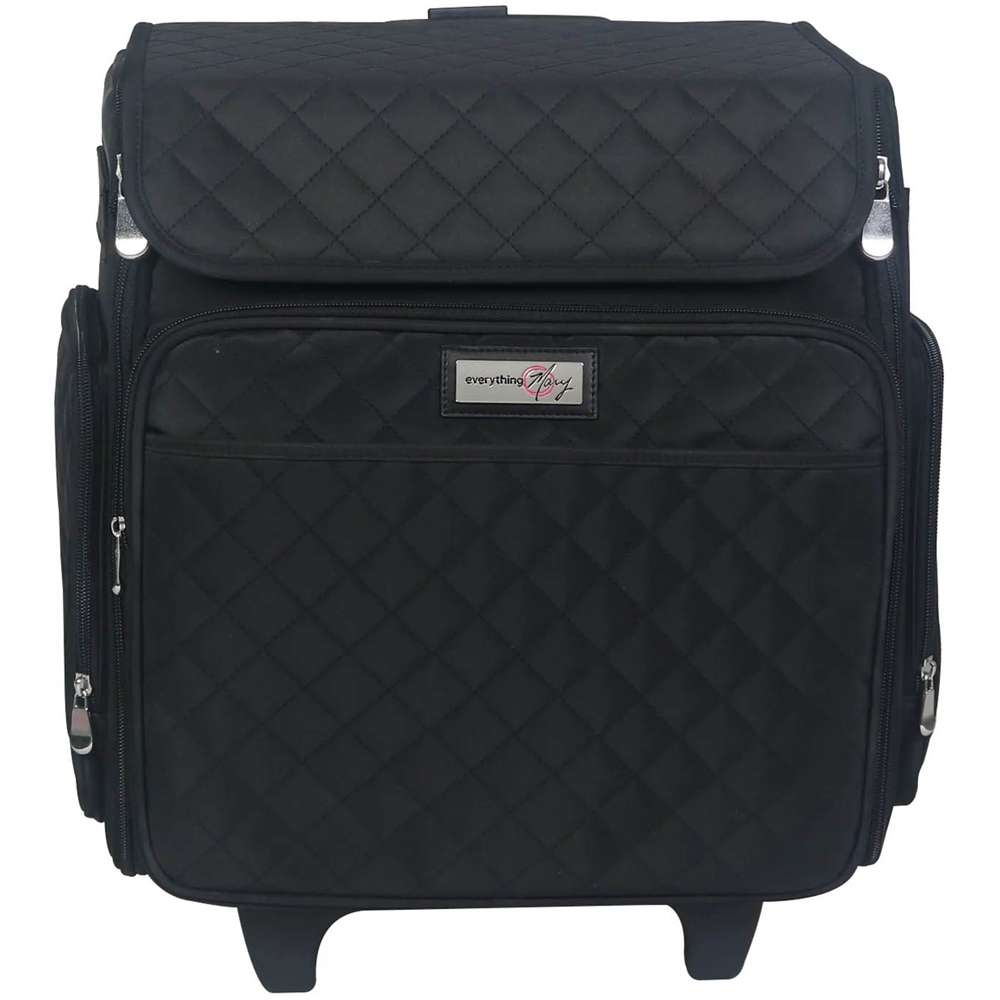 Everything Mary EVM12790-1 Black Collapsible Quilted Craft Trolley Bag 36.2 x 22.2 x 39.4cm Image 2
