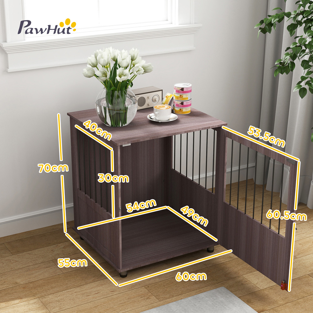 PawHut Purple Small Dog Crate Furniture End Table Image 9