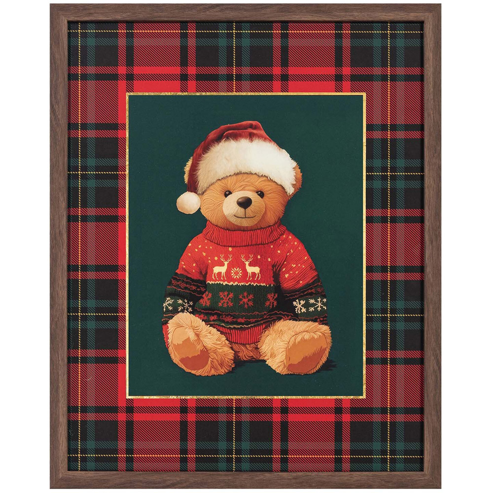 Tartan Christmas Bear Framed Print Image 1