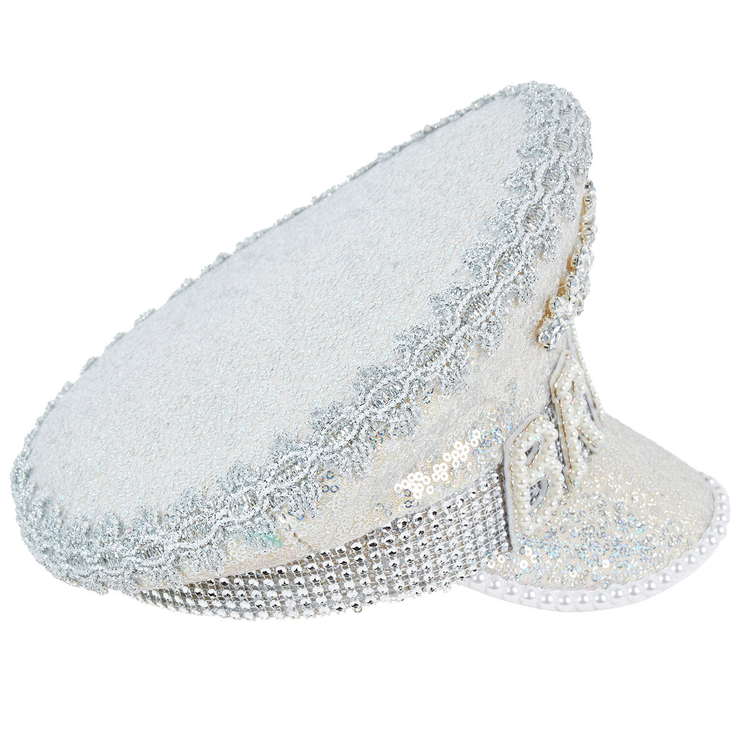 Bridal Party Hat - Silver and White Image 3