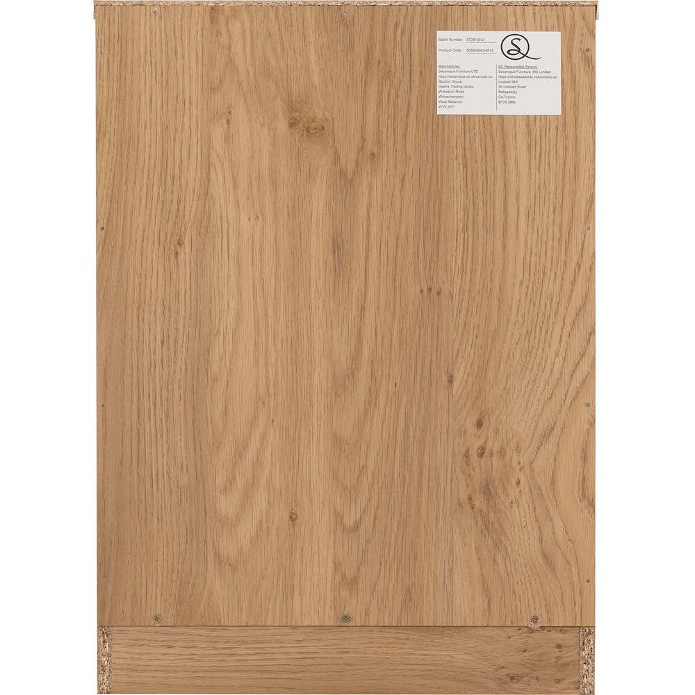 Seconique Dakota 3 Drawer Oak Effect Bedside Table Image 6