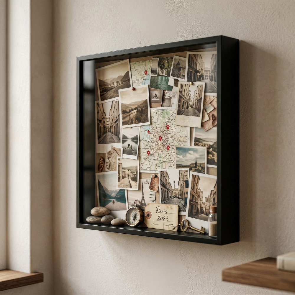 Nicola Spring Black 3D Box Photo Frame with Mount 12 x 12 inch 5 Pack Image 4