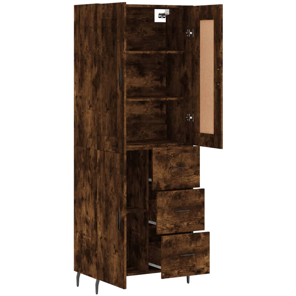 vidaXL 3 Door 3 Drawer Smoked Oak Highboard Image 2