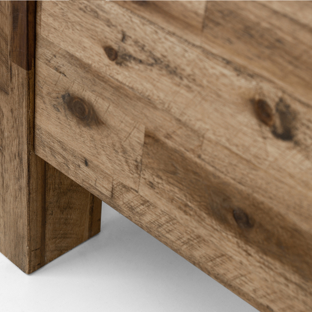 Julian Bowen Hoxton Super King Rustic Oak Wooden Bed Frame Image 7