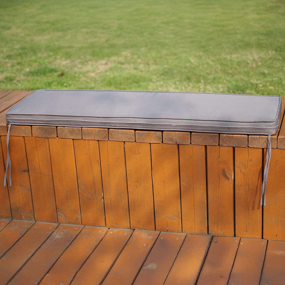 Gr8 Garden 2-Seater Grey Waterproof Fabric Bench Cushion Image 2