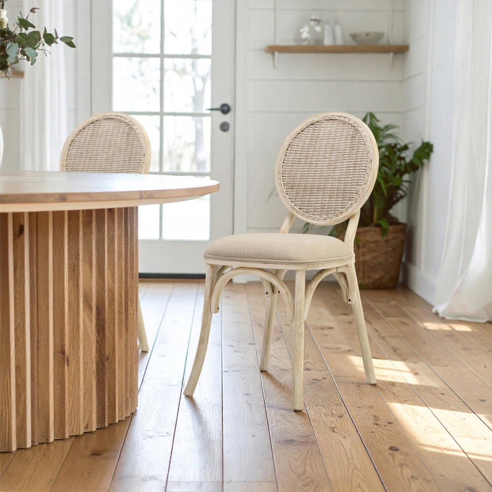 Premier Housewares Cebu White Wash Elm Wood Dining Chair Image 3
