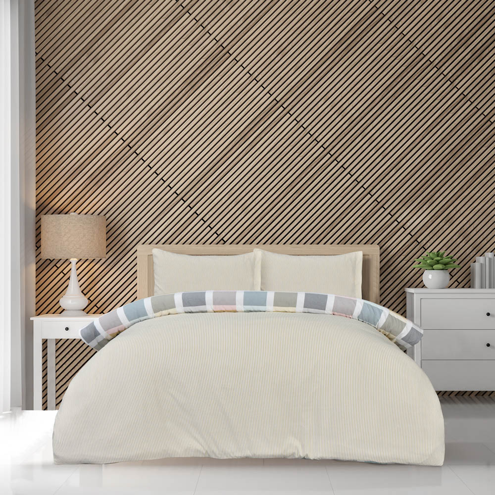 Smart Living Double Crosshatch Check Duvet Set Image 7
