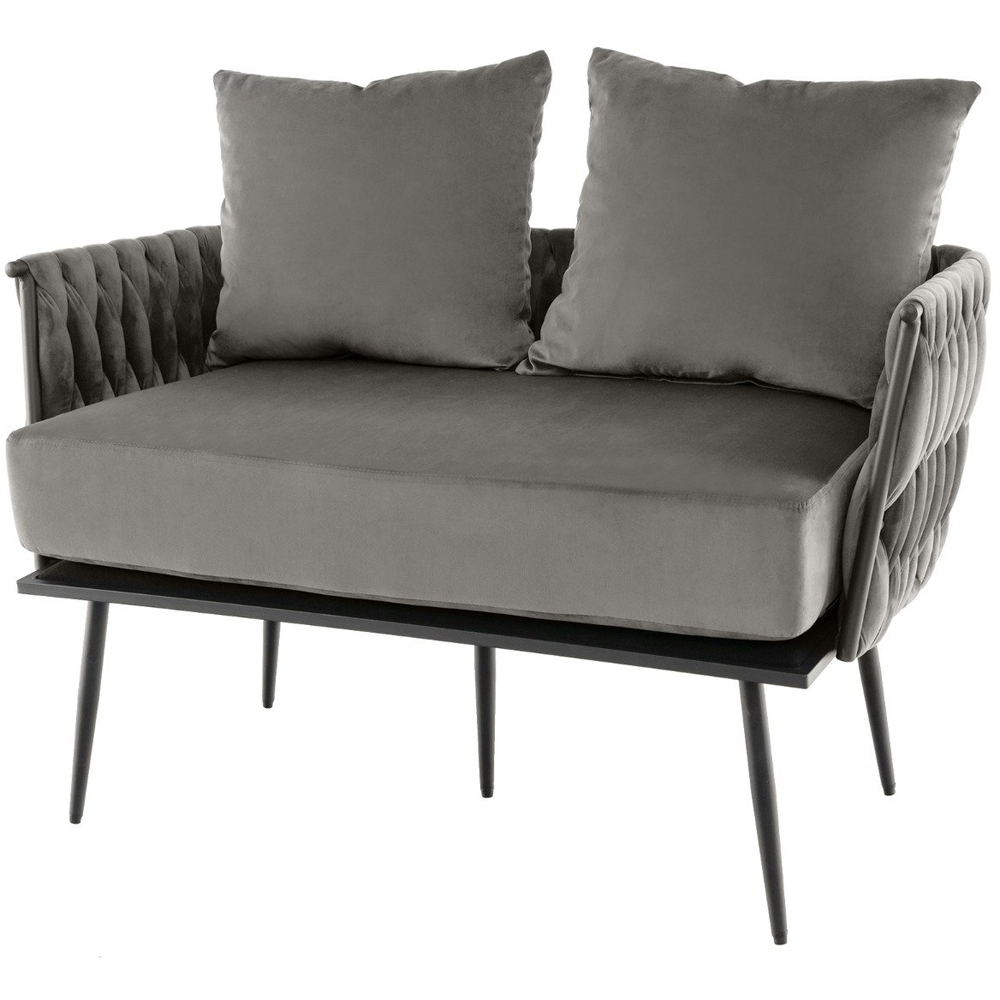 Costway 2 Seater Grey Loveseat Sofa Image 3