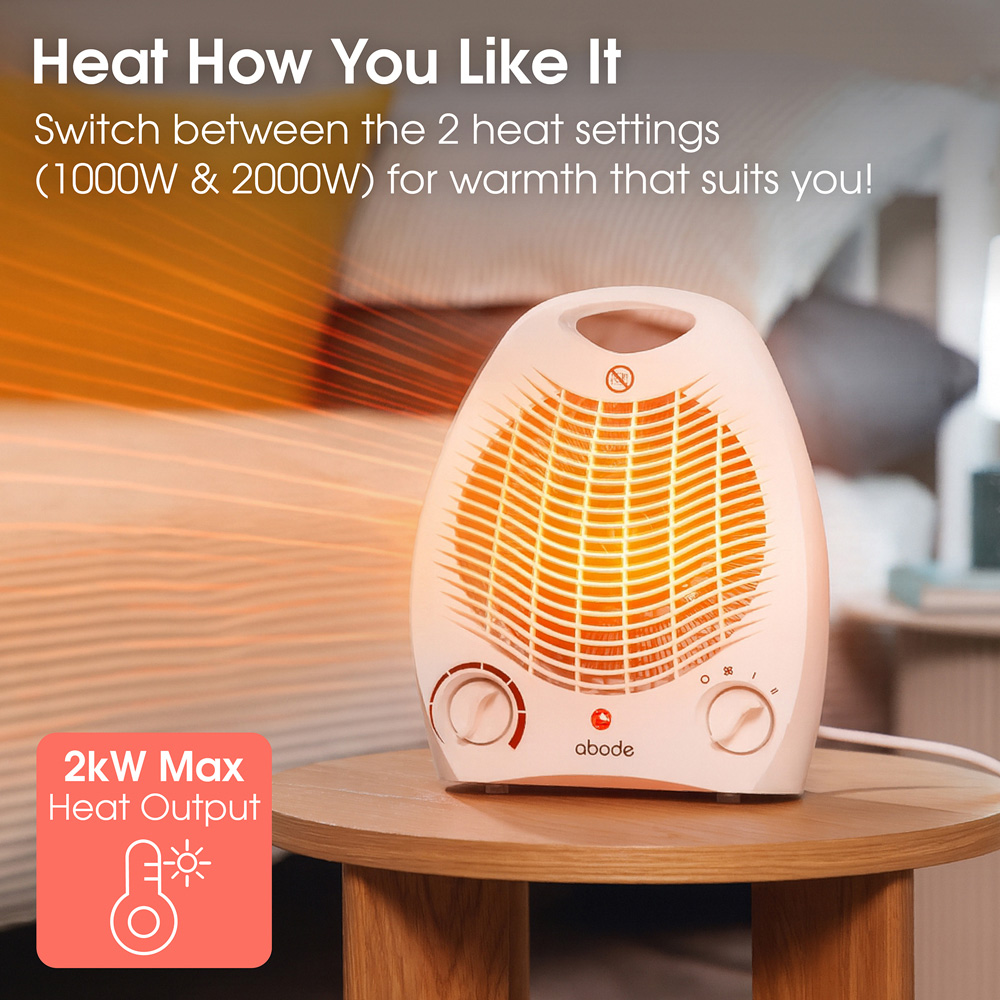 Abode AFH1002 White Fan Heater 2000W Image 5