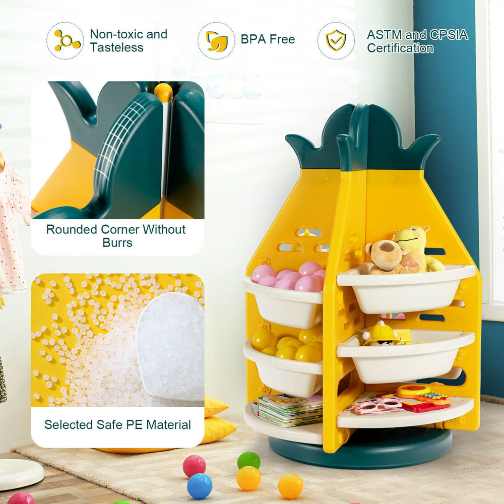 Costway Pineapple Toy Storage Organiser Image 6
