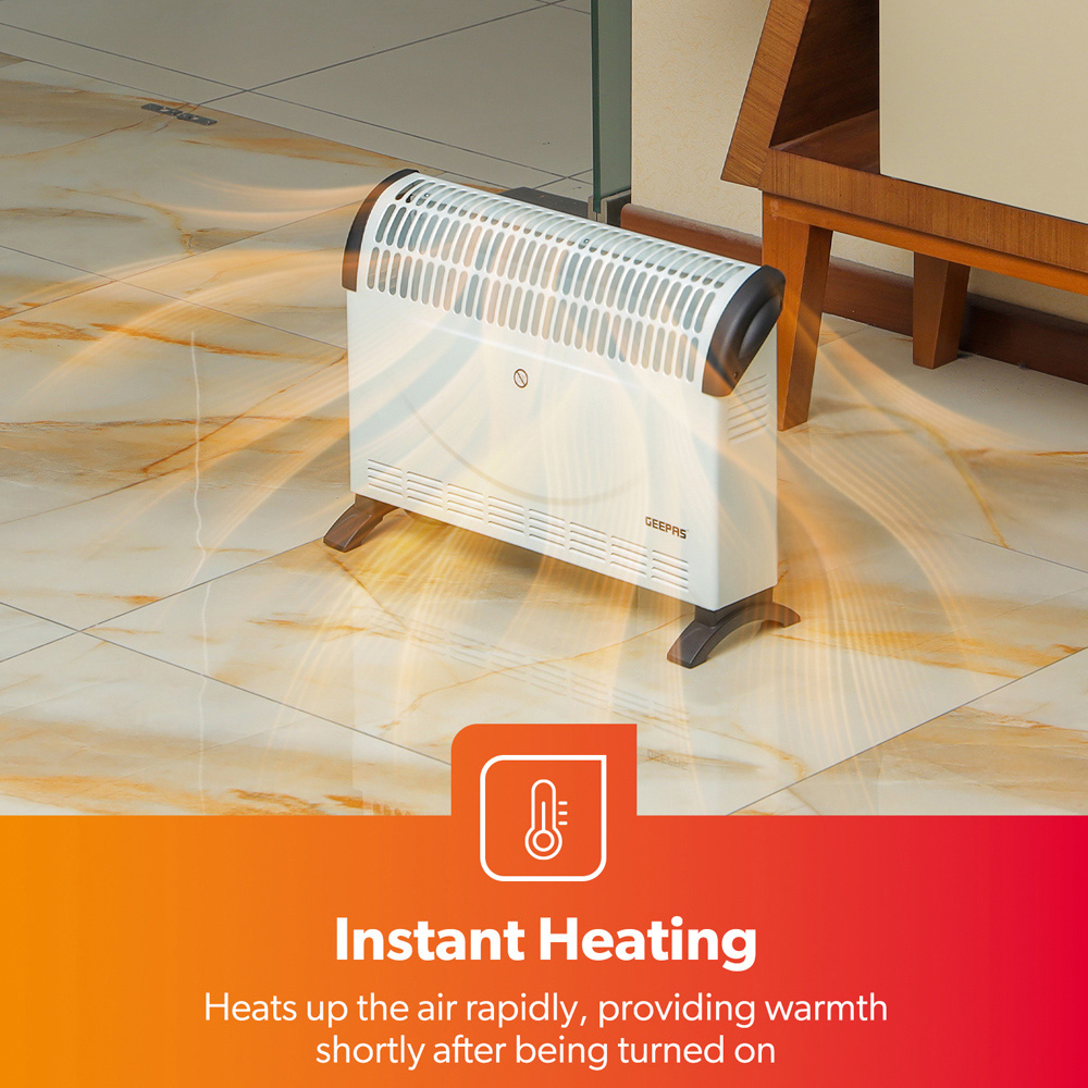 Geepas Electric Convector Heater 2000W 530 x 200 x 350mm Image 6