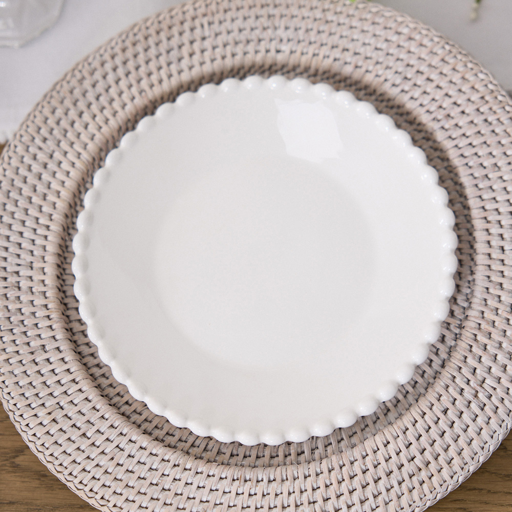 Dibor Beaded White 4 Piece Side Plate Set Image 5