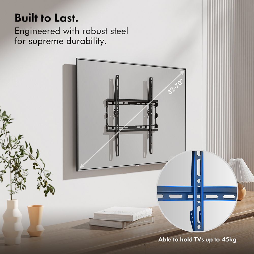 VonHaus 32 to 70 inch Flat to Wall TV Mount Image 4