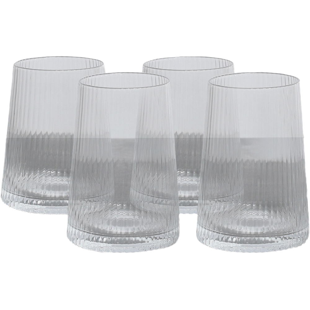 Enya Ribbed Clear Tumblers 4 Pack Image 1